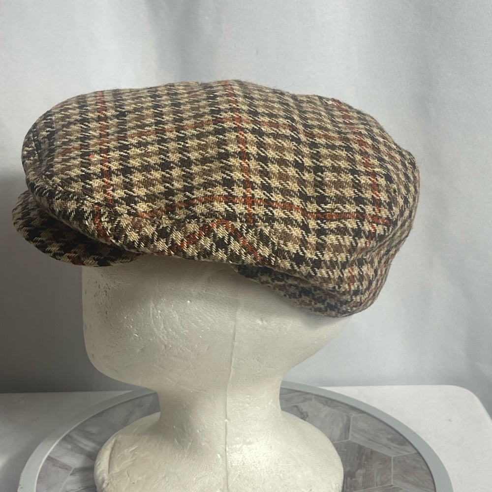 Brooks Brothers Lock & Co Tweed Flat Cap Hat Made in England Houndstooth - Picture 2 of 5